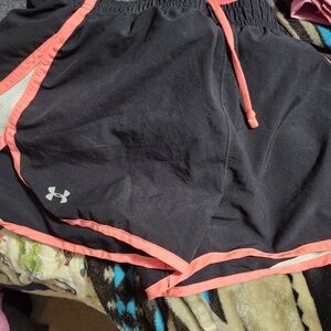 Under Armour Black Shorts with Pink Trim
